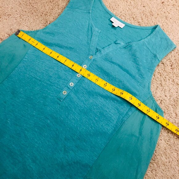 Love Linen 100% Linen Teal A-line Tank Top - Picture 13 of 15